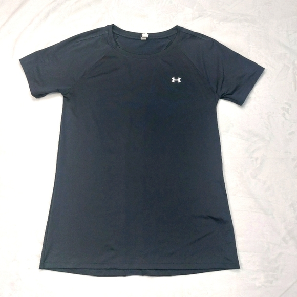 UNDER ARMOUR WOMEN'S BLACK HEAT GEAR T-SHIRT SIZE SMALL - Picture 1 of 5